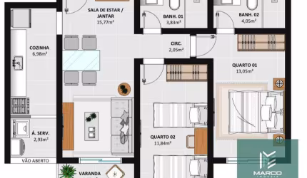 Apartamento com 2 dormitórios à venda, 63 m² por R$ 380.000,00 - Nossa Senhora de Fátima - Teresópolis/RJ