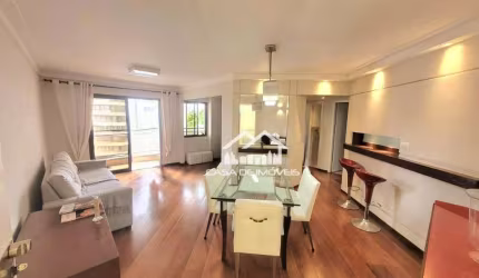 Aluga apartamento mobiliado com 120m², 2 dormitórios, 2 vagas, lazer e serviços inclusos, em Moema.