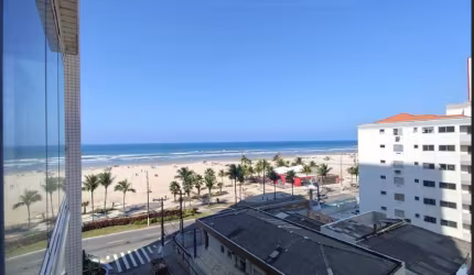 Apartamento de alto padrão com dois dorm. em frente a praia. vista lateral do mar. Aviação PG