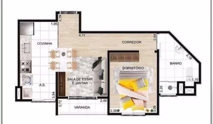 Apartamento com 1 dormitório à venda, 38 m² por R$ 237.400,00 - Morro Grande - Caieiras/SP