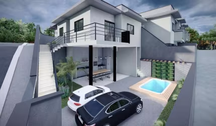 Casa com piscina em construção à venda, Vila São Paulo, Mogi das Cruzes, SP, 2 quartos, 1 suíte, 3