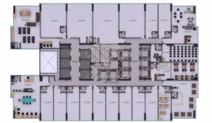 Sala no Grand Tower Shopping com 62m² em Boa Viagem