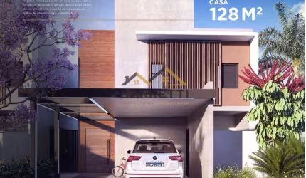 Sobrado &#224; venda na planta de 128 m&#178;, com 3 quartos, sendo 1 suíte, 3 banheiros e 2 vagas de garagem, no condomínio Authoria Reserva Jequitibá