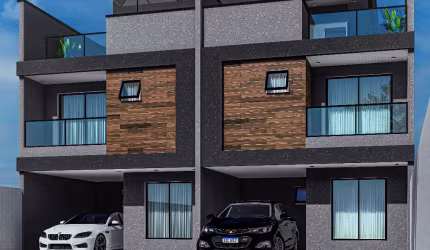 Sobrado Moderno com Terraço – 3 Quartos (1 Suíte) – 140 m² –  3 vagas Garagem Capão Raso