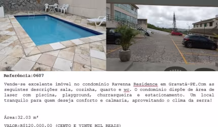 Vende-se excelente imóvel no condomínio Ravenna Residence em Gravatá-PE.