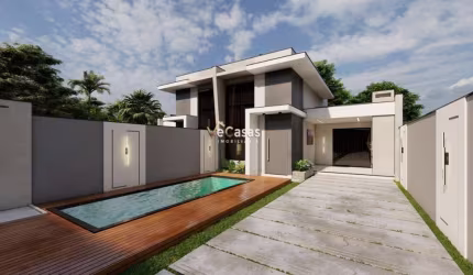 Casa Linear Recreio com Piscina em Meio Terreno e Amplo quintal