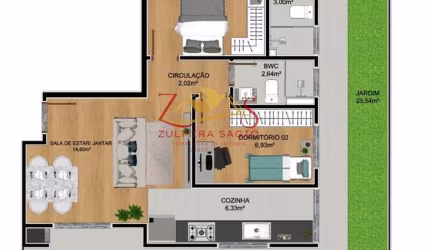 Apartamento à venda em São José dos Pinhais, Parque da Fonte, com 2 quartos, 51,38m²