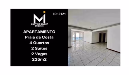 Apartamento Praia da Costa, 04 Quartos, 02 Suítes, 02 Vagas, 225m2