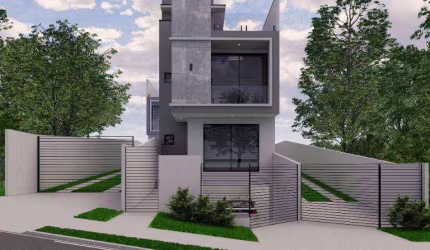 Sobrado novo de frente para a rua, com 3 dormitórios à venda, 195 m² por R$ 990.000 - Uberaba - Curitiba/PR