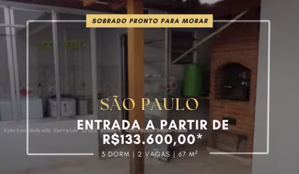 SOBRADO PARA VENDA NO JARDIM DAS OLIVEIRAS, SÃO PAULO-SP- ENTRADA DE 133.600,00