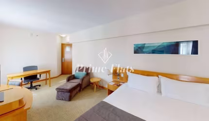 Flat disponível para venda no Sol Alphaville Hotel &amp; Residence, com 30m², 1 dormitório e 1 vaga