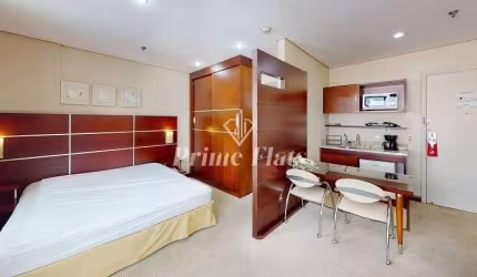 Flat disponível para locação no Transamérica Executive Chácara Santo Antônio, com 28m², 1 dormitório e 1 vaga