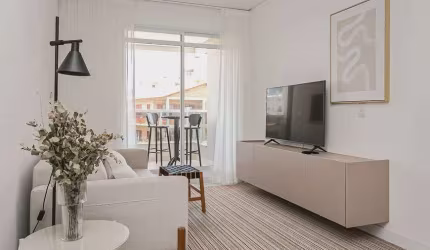 Apartamento de 1 quarto 100% Mobilado ao lado da praia