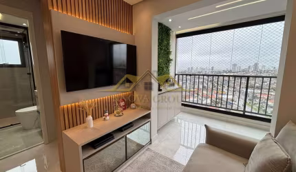 Apartamento mobiliado para venda com 47m² e 2 quartos.