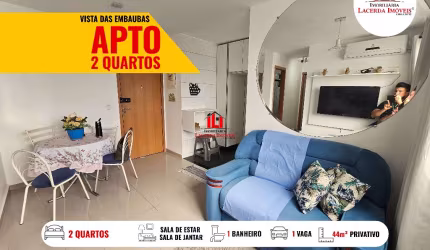 Vista das Embaúbas, 2 quartos, mobiliado, andar alto, vista para a área vender
