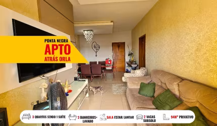 Ilhas Gregas, Apartamento com 3 quartos sendo 1 suíte semimobiliado, 94m², 2 vagas subsolo