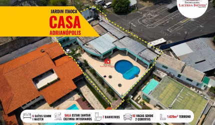 Residencial Jardim Itaoca, Casa com 6 suítes, Piscina Ampla, Bairro Adrianópolis