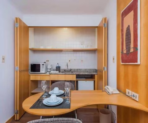 Flat para locação em Moema, totalmente mobiliado com serviços, próximo ao Parque Ibirapuera!