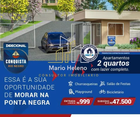 Minha Casa Minha Vida para Venda em Manaus, Ponta Negra, 2 dormitórios, 1 banheiro, 1 vaga