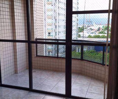 Apartamento 3 dormitorios (suite), Qto + WC empregada Prédio c/ elevador, Vista livre, Aparecida, Santos.