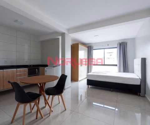 Apartamento para locação no Santa Cândida, Curitiba-PR: 1 quarto, 1 sala, 1 banheiro e 1 vaga de garagem!