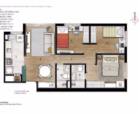Apartamento para Venda - 65.41m², 3 dormitórios, sendo 1 suites, 1 vaga - Petrópolis