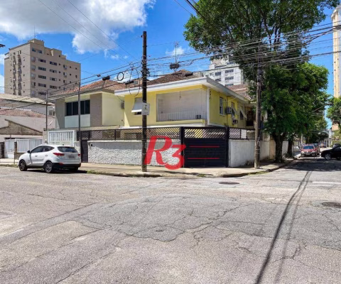 Raridade! Sobrado de esquina para locação comercial na Ponta da Praia, com 156 m², 5 vagas, potencial enorme!! Oportunidade de verdade!!!