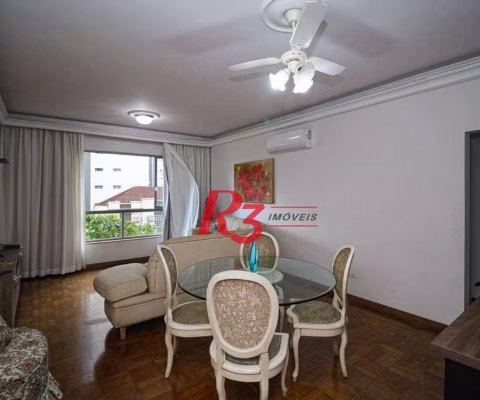 Apartamento com 2 dormitórios para alugar, 125 m² por R$ 6.500,02/mês - Boqueirão - Santos/SP