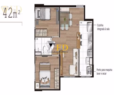 Venda | Apartamento com 42 m², 2 dormitório(s), 1 vaga(s). Tatuapé, São Paulo