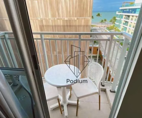 Flat mobiliado com varanda / sacada e vista para o mar da praia de Cabo Branco - FL0651