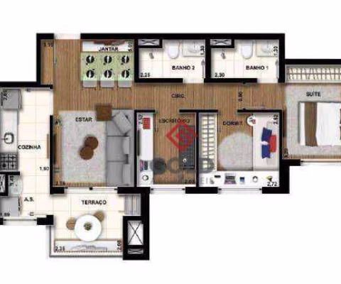 Apartamento com 2 dormitórios à venda, 70 m² por R$ 720.000,00 - Campestre - Santo André/SP
