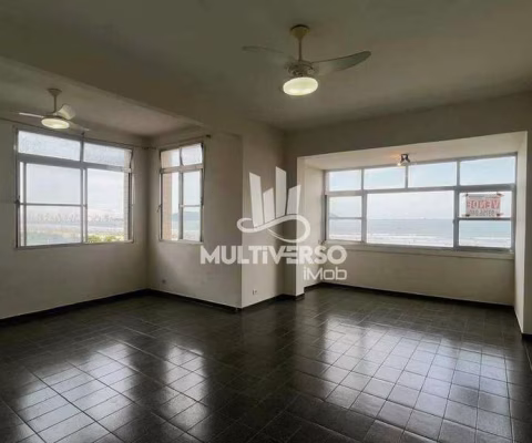 Vista Mar Incrível | Andar Alto | 160m² | 3 dorms, dependencia completa | Pompeia - Santos
