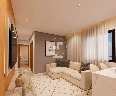 Apartamento a venda com 59,56m², 2 dormitórios, 1 suíte, 2 banheiros, 1 vaga, no Bairro Campestre, Santo André/SP.