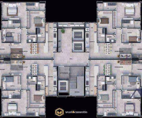 Apartamento com 3 dormitórios à venda por R$ 797.356,49 - Centro - Cascavel/PR