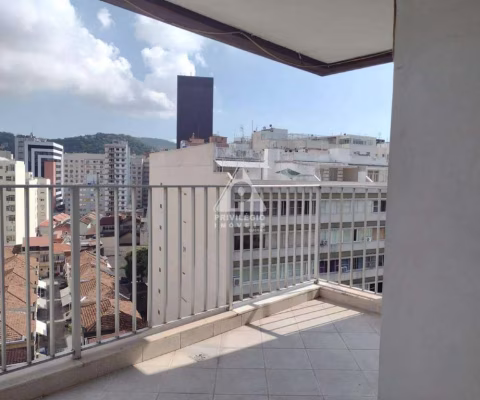 Apartamento Quarto e Sala com Vista mar e Cristo, varanda e vaga em Botafogo, Rio de Janeiro, RJ
