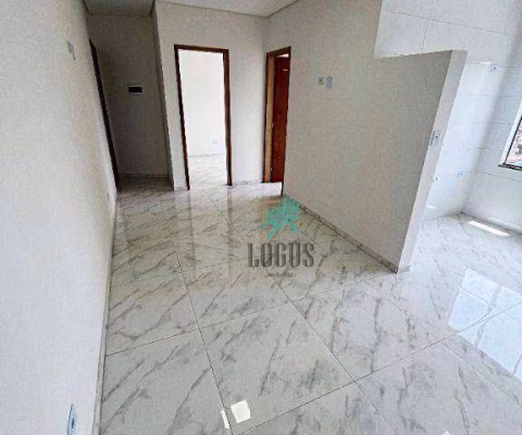 Apartamento IMPECÁVEL com 42m², 2 dormitórios, à venda por R$ 225.000 - Vila Tibiriçá, Santo André/SP