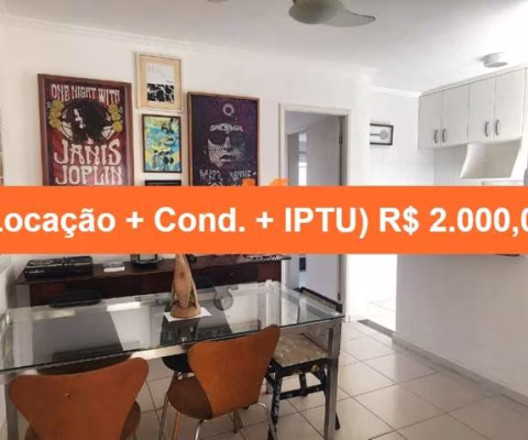 Quarto e Sala - 40 m² - Semimobiliado - Área de Serviço - 1 Vaga de Garagem