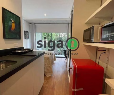 Studio para locação MOBILIADO com 28m², 1 quarto, 1 vaga livre e grande na Vila Madalena