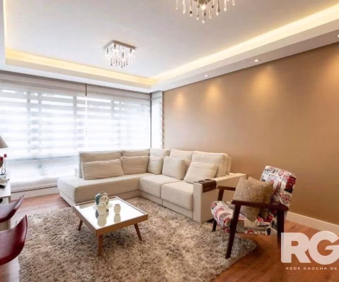 Apartamento de 3 dormitórios com suíte e churrasqueira, lavabo e 2 vagas de garagem.