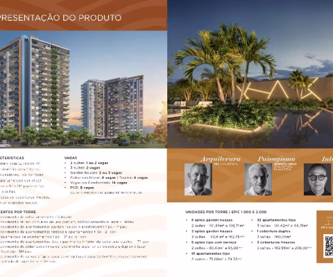 Epic Golf Residences. 2 e 3 suítes até gardens com quintal privativo e coberturas exclusivas