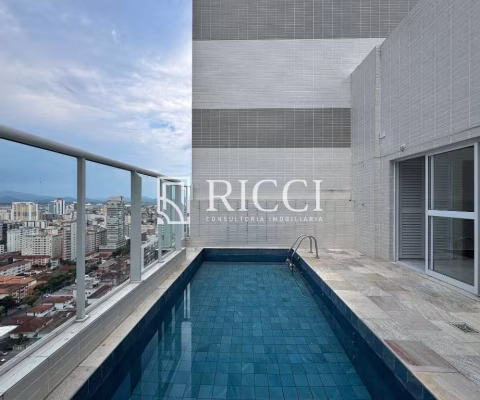 Cobertura de alto padrão à venda em Santos-SP, bairro Gonzaga, 4 quartos, 4 suítes, 2 salas, 5 banheiros, 3 vagas, 249m².