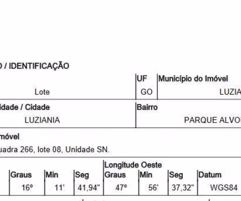 Oportunidade Única em LUZIANIA - GO | Tipo: Terreno | Negociação: Venda Direta Online  | Situação: Imóvel