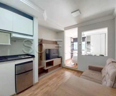 Flat disponível para locação no Poeta Drummond, contendo 26m², 1 dormitório e 1 vaga de garagem.