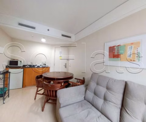 Flat no The Privilege contendo mobília completa, 33m², 1 dormitório e 1 vaga em Moema.