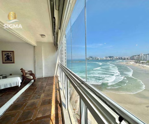FRENTE MAR - Apartamento à venda na Praia das Pitangueiras - Guarujá/SP.