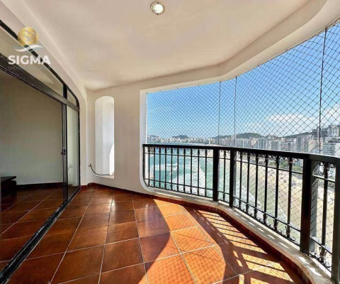 FRENTE MAR - Apartamento com 3 dormitórios à venda na Praia das Pitangueiras, Guarujá/SP.