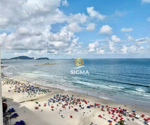 FRENTE MAR - Apartamento com 2 quartos sendo 1 suíte à venda na Praia das Pitangueiras - Guarujá/SP.