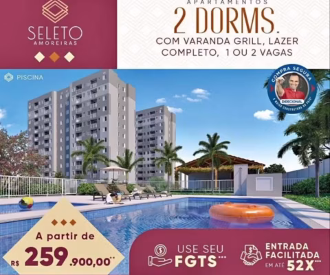 Apartamento com 40 m² no Jd Capivari 1 quarto, lazer, varanda, local excelente