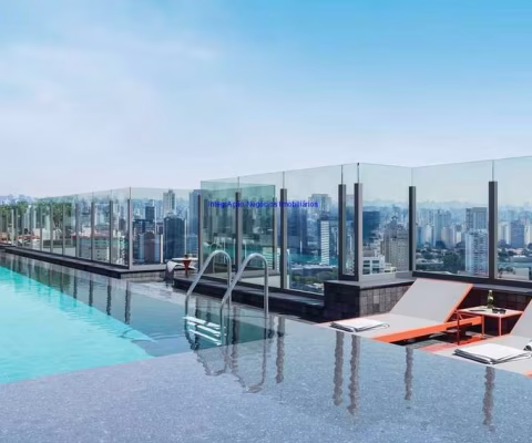 Apartamento Studio 24,86m², 01 dormitório e 01 banheiro;(Fotos ilustrativas).  Condomínio com portaria, segurança, piscina, academia