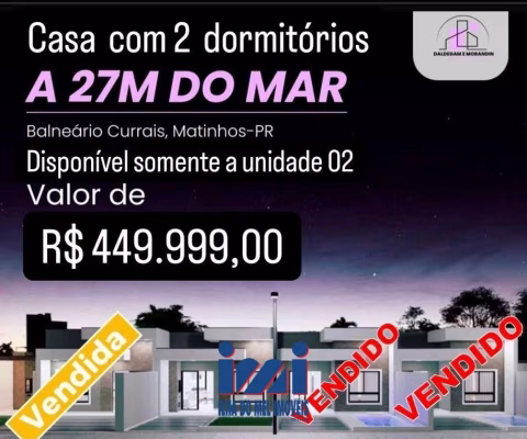 Casa 02 quartos sendo 01 suite currais matinhos Pr